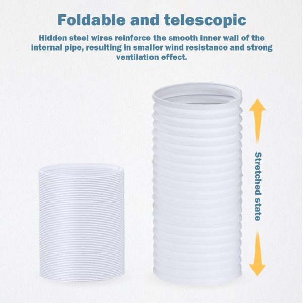 ⁦Air Conditioner Hose, 150MM Portable Air Conditioning Hose Extension, Heat Resistant Scalable Airs Con Hoses, Corrosions Resistance Airs Conditioner Exhaust Tube, for Aircon Accessories⁩ - الصورة ⁦5⁩