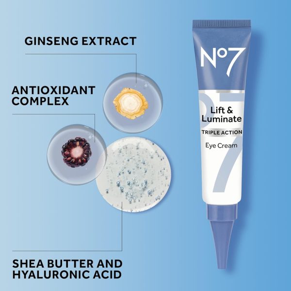 ⁦No7 Lift & Luminate Triple Action Eye Cream - .5oz⁩ - الصورة ⁦6⁩