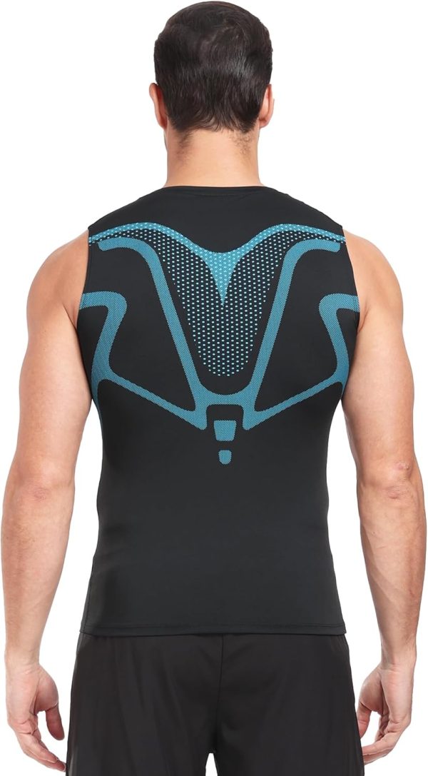 ⁦Mens Running Sport Tank Tops Dry Fit Gym Wicking Athletic Mesh Breathable Cool Workout Sleeveless Shirts Base Layer⁩ - الصورة ⁦7⁩