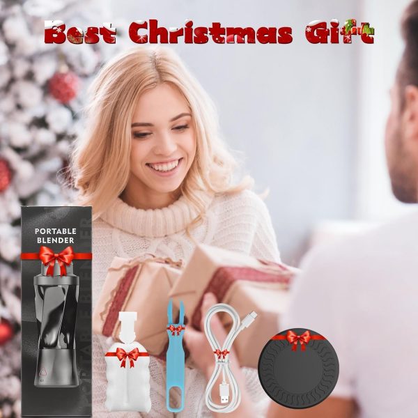 ⁦360W Portable Blender Cordless, 22oz Personal for Smoothies and Shakes, Mini Blender Bottle with 6000mah Battery, BPA Free, 22000rpm Small Travel Cup for Home, Kitchen, Gym⁩ - الصورة ⁦9⁩