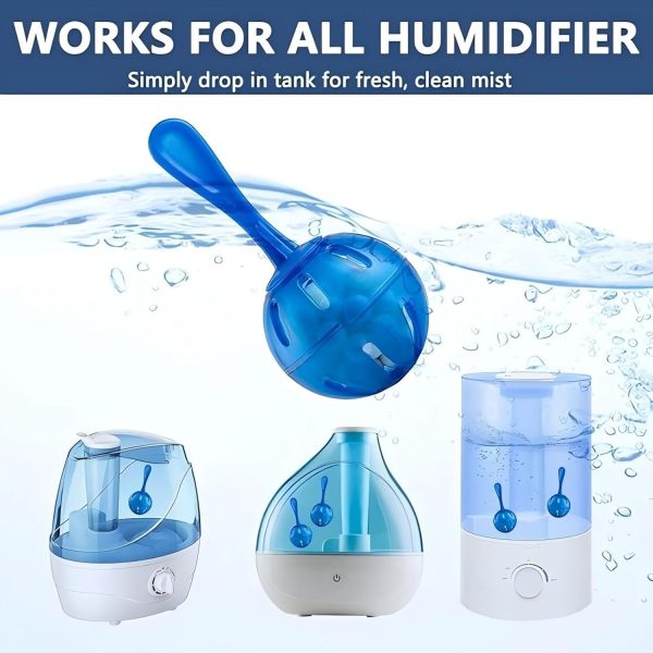 ⁦ALMEKAQUZ Humidifier Cleaner 12 Pack, Demineralization Cleaning Ball for All Humidifiers & Fish Tanks, Purifies Water, Prevents Hard Water Build-Up, Eliminates White Dust and Odor⁩ - الصورة ⁦3⁩