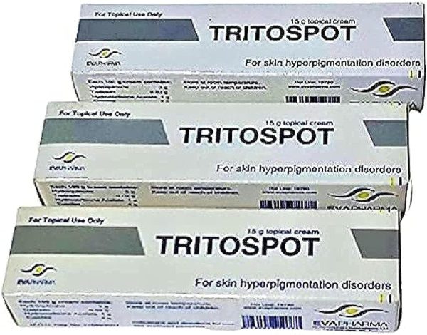 Tritospot Whitening Cream for Hyperpigmentation Problems, Melasma, Scars Freckles, Pimple Marks and Dark Spots - 3 Pieces