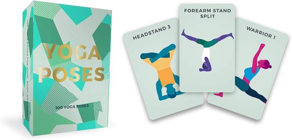 ⁦Gift Republic GR490055 100 Yoga Poses Cards, Green, one Size⁩ - الصورة ⁦2⁩