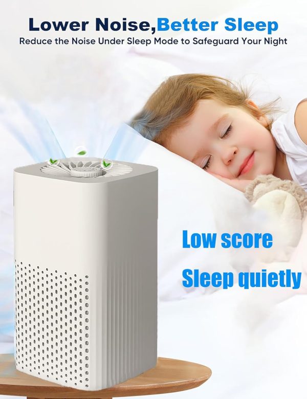 ⁦Air Purifiers for Bedroom Home HEPA Air Purifier Removes Smoke Pollen Pet Dander Allergies Odor Small Air Purifiers with Sleep Mode⁩ - الصورة ⁦4⁩