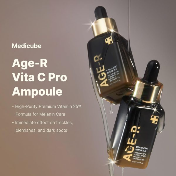 ⁦Medicube Age-R Vita C Pro Ampoule -Vitamin C Serum for Pigmentation, Uneven Skin Tone, and Hydration - Boost Absorption and Radiance by up to 780% with Age-R Booster Pro⁩ - الصورة ⁦2⁩