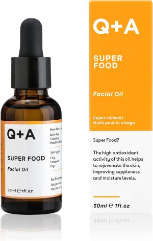 Q+A Super Food Facial Oil. A complexion enhancing face oil packed with 100% natural ingredients 30ml