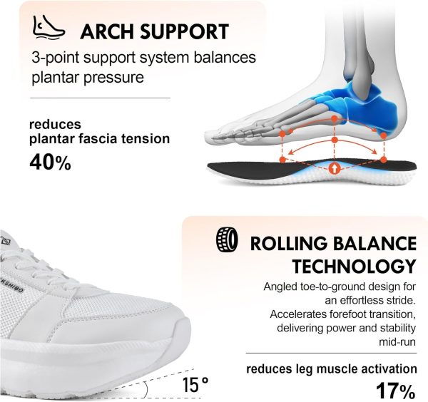 ⁦JACKSHIBO Womens Hands Free Slip ins Shoes | Athletic Slip On Casual Walking Shoes | Lightweight Cloud Shoes | Non Slip Walking Sneakers⁩ - الصورة ⁦4⁩
