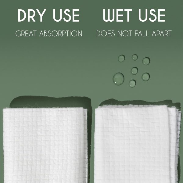 ⁦Whistle Wellness™ Disposable Face Towel - Soft Biobased Super Absorbent Face Towels - 10"×12" Dry Face Wipes for Sensitive Skin - Makeup Remover Face Wipes - Resealable Box - 50 Count (1 Pack)⁩ - الصورة ⁦3⁩