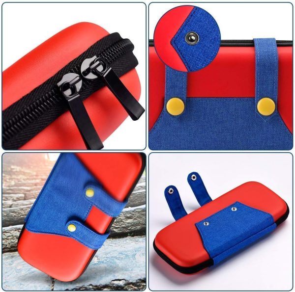 ⁦Cute Carrying Case for Nintendo Switch 2 [7.9'] 2025 - Protective Hard Shell Portable Travel Carrying Case Pouch for Switch Console and Accessories (Red Blue)⁩ - الصورة ⁦3⁩