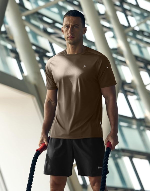 ⁦Pudolla Men's Workout Running T-Shirts Lightweight Quick Dry Athletic Gym Shirts for Men Short Sleeve Sport Tee Tops⁩ - الصورة ⁦6⁩