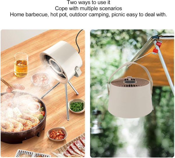 ⁦Jiawu Portable Range Hood for Cooking, Desktop Range Hoods with 3 Speeds, Detachable Filters, Hanging Mini Range Hoods Kitchen Exhaust Fan for Indoor BBQ, Hot Pot and RV Kitchen⁩ - الصورة ⁦2⁩