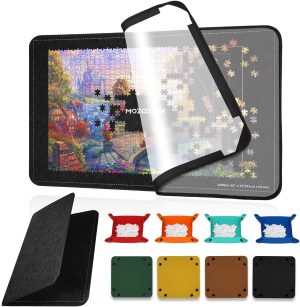 MOZOOSON Puzzle Board 1500 Pieces, Foldable Puzzle Board with 8 Sorters, Portable Puzzle Mat, Puzzle Storage, Jigsaw Accessories with Non-Slip Surface