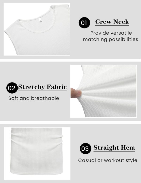⁦COOFANDY Men's Casual Tank Tops 2 Pack Sleeveless Muscle T Shirts Summer Tank Ribbed Knit Tee⁩ - الصورة ⁦4⁩
