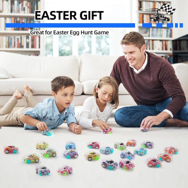 ⁦50 Pcs Mini Pull Back Cars, Pull Back Racing Vehicles Set for Kids, Friction Powered Small Racing Cars, for Preschool Toddlers Boys & Girls,Bulk Cars Party Favors Toys⁩ - الصورة ⁦2⁩
