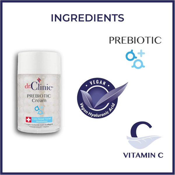 ⁦Dr.Clinic Prebiotic Extra Repair Facial Cream | Anti Aging, Youthful Skin Revitalizing Treatment | Firming, Smoothing Wrinkles & Lines 3.38 fl.Oz⁩ - الصورة ⁦4⁩