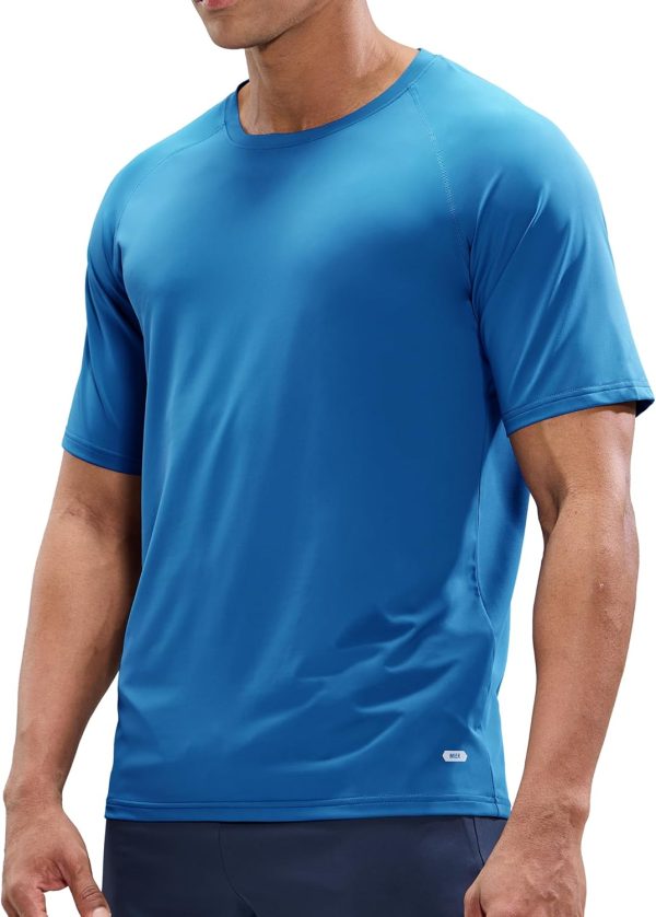 ⁦MIER Mens T Shirts Short Sleeve Quick Dry Active Tee for Running Workout Gym, Stripe⁩ - الصورة ⁦4⁩
