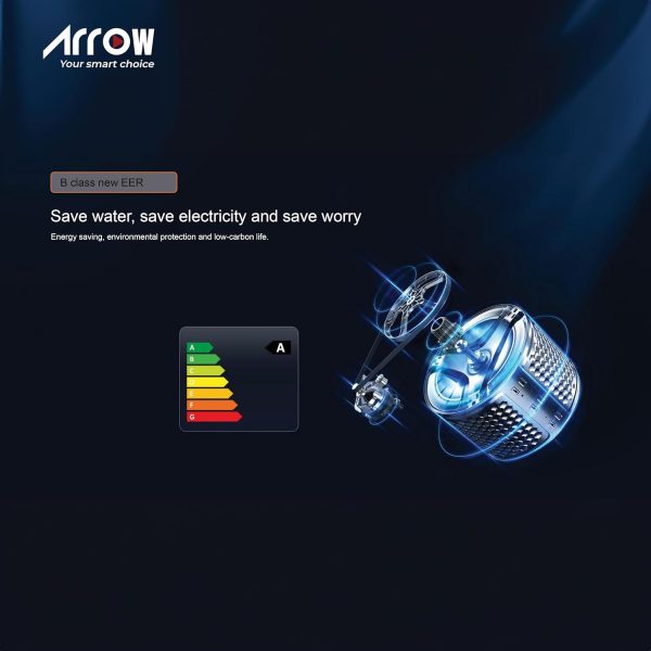 ⁦ARROW FRONT LOAD WASHING MACHINE 6KG, SILVER COLOR, DOUBLE LAYER DOOR, RO-07FWTS-01⁩ - الصورة ⁦4⁩