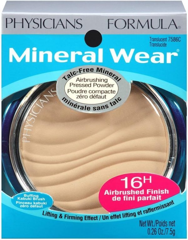 ⁦Physicians Formula Mineral Wear Talc-Free Mineral Airbrushing Pressed Powder Translucent | Dermatologist Tested, Clinically Tested⁩ - الصورة ⁦2⁩