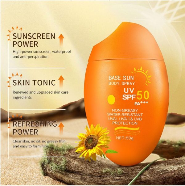 ⁦MarlaMall SPF50+ Sun Protection Summer Body Sun Protection Waterproof Sun Protection Summer Sunscreen Natural Plant Face Sun Care, 50g⁩ - الصورة ⁦2⁩