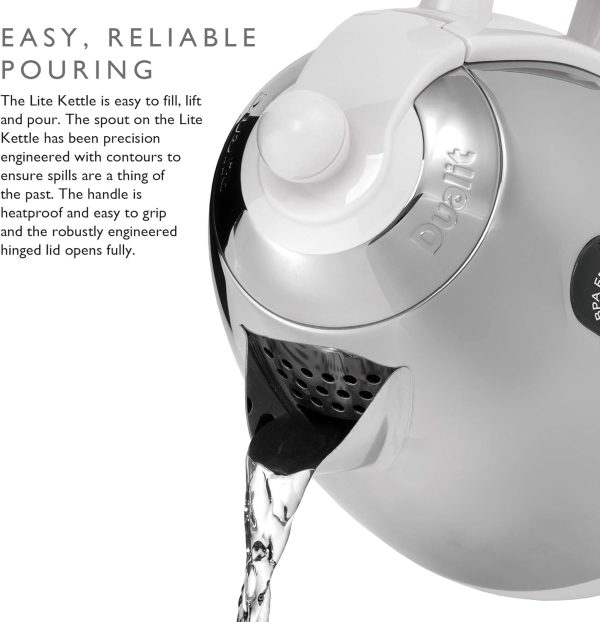 ⁦Dualit Lite Kettle - 1.5L Jug Kettle - Polished with Gloss White, High Gloss Finish - Fast Boiling Kettle by Dualit - 72015⁩ - الصورة ⁦8⁩