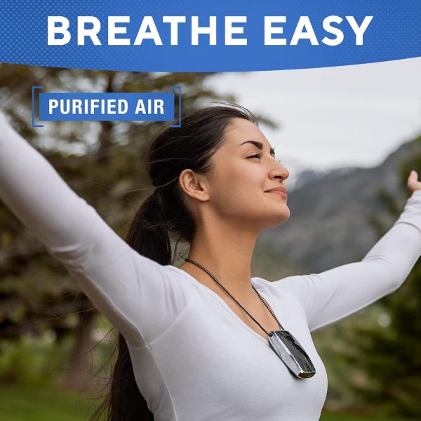 ⁦AirTamer A320 Rechargeable Personal Air Purifier, Proven Performance, Virus and Pollutant Tested*, Black with Leather Travel Case⁩ - الصورة ⁦5⁩