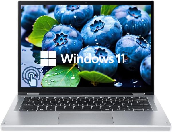 ⁦acer Aspire 3 Spin 14” Convertible Laptop, WUXGA 1920 x 1200 IPS Touch Display, Touchscreen 2-in-1 Laptop, Intel Core i3-N305 8GB LPDDR5 RAM 256GB SSD, Wi-Fi 6, Windows 11 Home, Pure Silver⁩ - الصورة ⁦6⁩