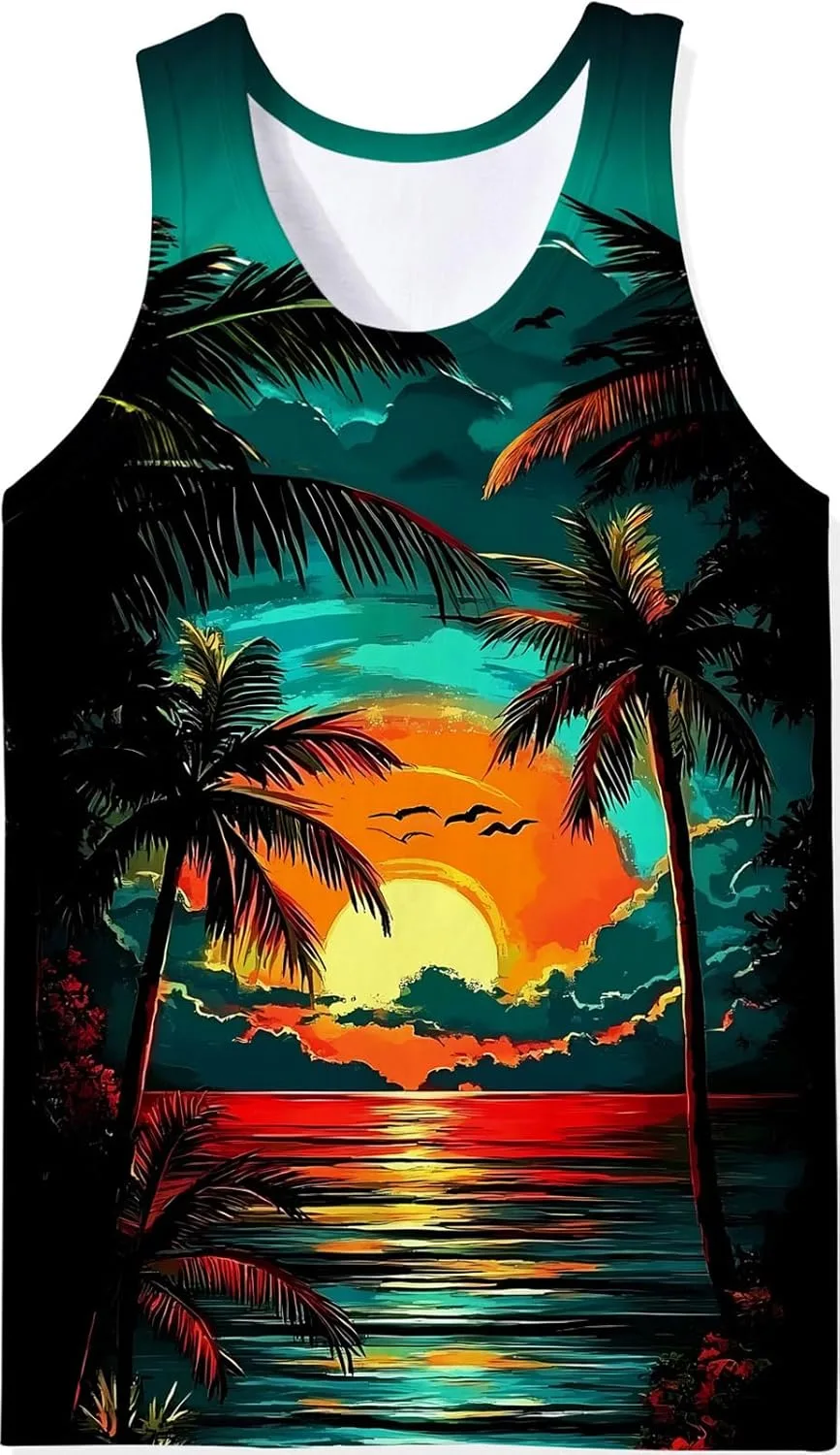 RAISEVERN Funny 3D Printed Tank Tops Mens Summer Sleeveless Vest T-Shirt