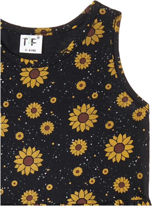 ⁦T2F girls Girls Sleeve Less Casual dress-GLS-DRZ-04 Casual Dress (pack of 3)⁩ - الصورة ⁦4⁩