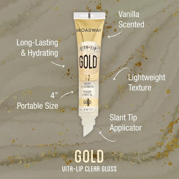 ⁦Ruby Kisses Broadway Vita-Lip Clear Lip Gloss (10 Pack), Ultra-Hydrating & Soothing Formula with Vitamins, High-Shine Non-Sticky Finish Lip Balm with Mint, Rosehip, Coconut, Mango, Argan, Honey, Shea⁩ - الصورة ⁦2⁩