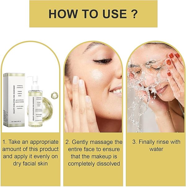 ⁦NALACAL Ginseng Cleansing Oil for Face, Hydrating Makeup Remover, Pore Control Oil Cleanser, Blackheads Removal and Makeup Remover, Turmeric Facial Cleanser Oil for Daily Makeup for All Skin Types⁩ - الصورة ⁦8⁩