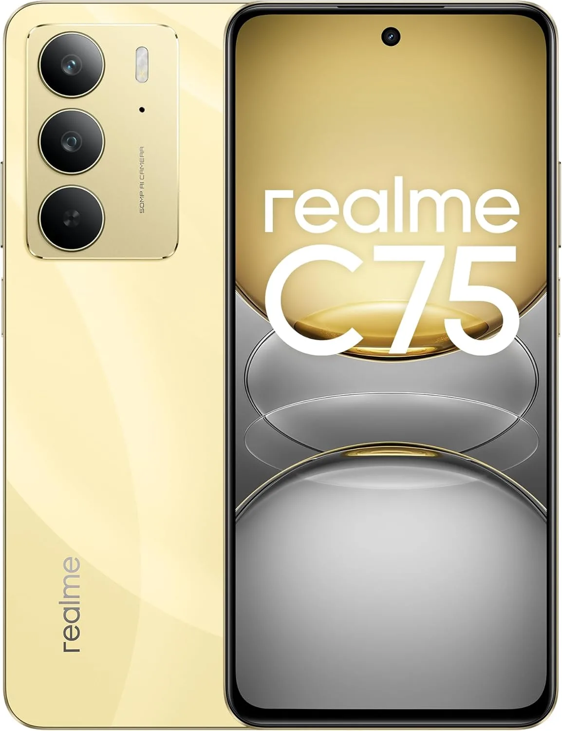 Realme C75 Dual-SIM 128GB ROM + 8GB RAM (GSM Only | No CDMA) Factory Unlocked 4G/LTE Smartphone (Gold) - International Version