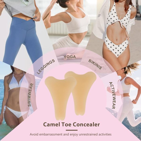 ⁦Camel Toe Concealers, 2pcs Seamless Camel Toe Hider Invisible Tape, Reusable Silicone Female Intimate Patches, Body Care Patches Underwear Guard, Moisturizing Body Intimate Patches⁩ - الصورة ⁦7⁩