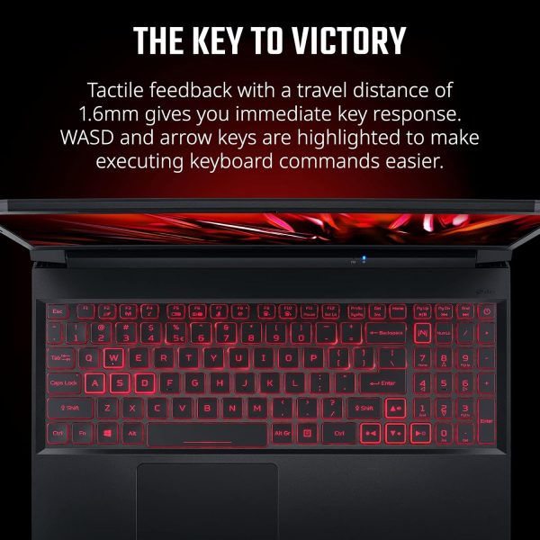 ⁦Acer Nitro 5 AN515-57-79TD Gaming Laptop|Intel Core i7-11800H|NVIDIA GeForce RTX 3050 Ti Laptop GPU|15.6" FHD 144Hz IPS Display|8GB DDR4|512GB NVMe SSD|Killer Wi-Fi 6|Backlit Keyboard,Black⁩ - الصورة ⁦9⁩