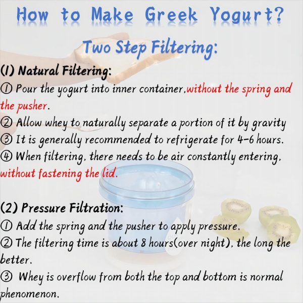 ⁦YelaJoy Yogurt Strainer with Lid, Yogurt Filter with Ultra Fine Mesh, for Makes small batches of Thick Creamy or Coconut Yogurt, for Thick Yogurt, Soup, Fruit Juice, Coffee⁩ - الصورة ⁦7⁩