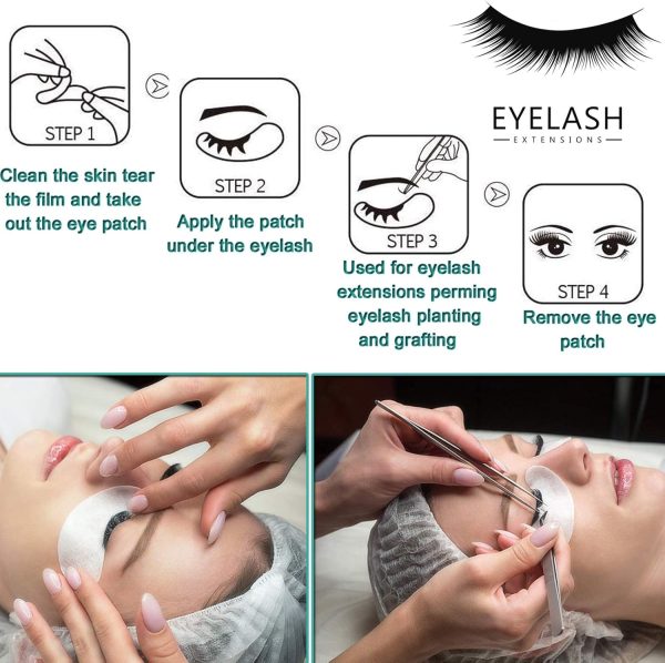 ⁦KASTWAVE Under Eye Pads, 50 Pair Eyelash Extension Lint Free Gel Patches for Beauty Salon False Eyelash Extensions Grafting (Purple)⁩ - الصورة ⁦5⁩