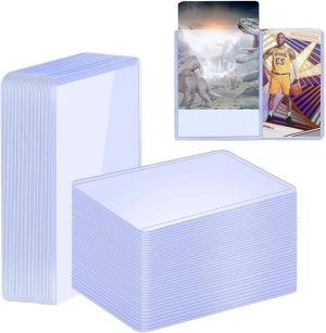 100PCS Ultra-Clear Trading Card Sleeves - Hard Plastic Topload Protectors for Baseball/Sports Cards, 100PCS Trading Card Protector for Collectible Cards (101x76mm)