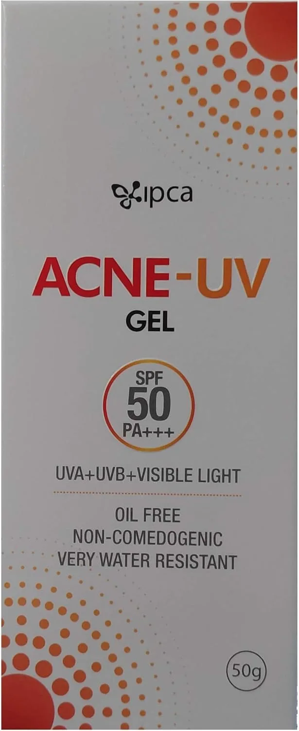 IPCA Acne UV SPF 50 Sunscreen Gel PA+++, 50 gm