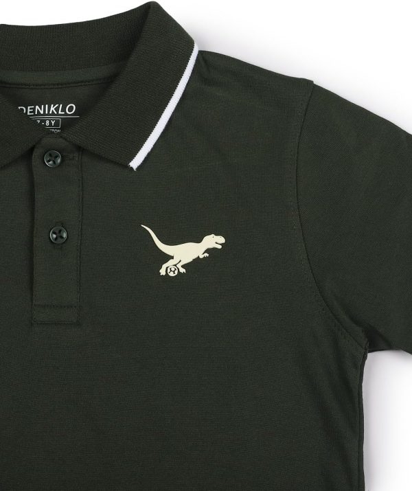 ⁦Deniklo Boys' Polo T-Shirt & Shorts Set 100% Cotton Bio-Washed Fabric⁩ - الصورة ⁦6⁩