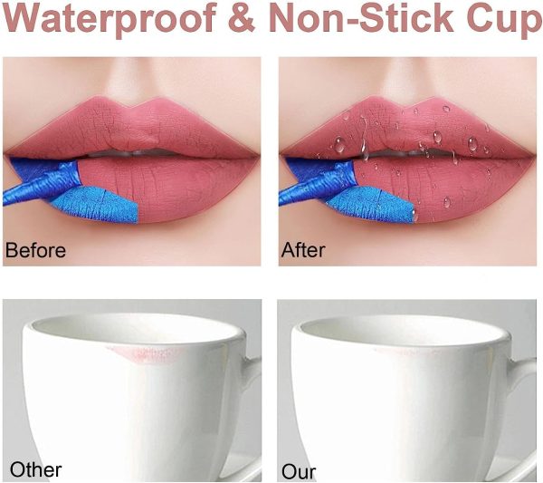 ⁦NALACAL 5 Colors Lip Stain Peel Off, Tear Off Lipstick Peel Reveal Lip Stain, Non-stick Cup Liquid Lipstick Matte Finish Lip Makeup, Long Lasting Waterproof⁩ - الصورة ⁦6⁩