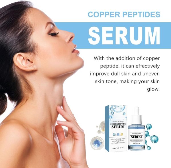⁦Mhepzol 2Pack Blue Copper Peptide Face Serums, Anti Wrinkle Improves Damaged Skin, Copper Peptides for Face, Glow Serum for Radiant, Hyaluronic Acid Serum Reduces Fine Lines, Improves Skin Barrier⁩ - الصورة ⁦2⁩