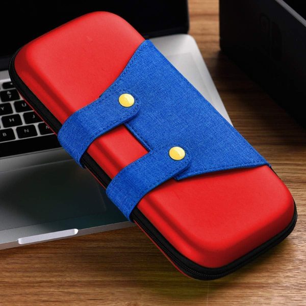 ⁦Cute Carrying Case for Nintendo Switch 2 [7.9'] 2025 - Protective Hard Shell Portable Travel Carrying Case Pouch for Switch Console and Accessories (Red Blue)⁩ - الصورة ⁦6⁩