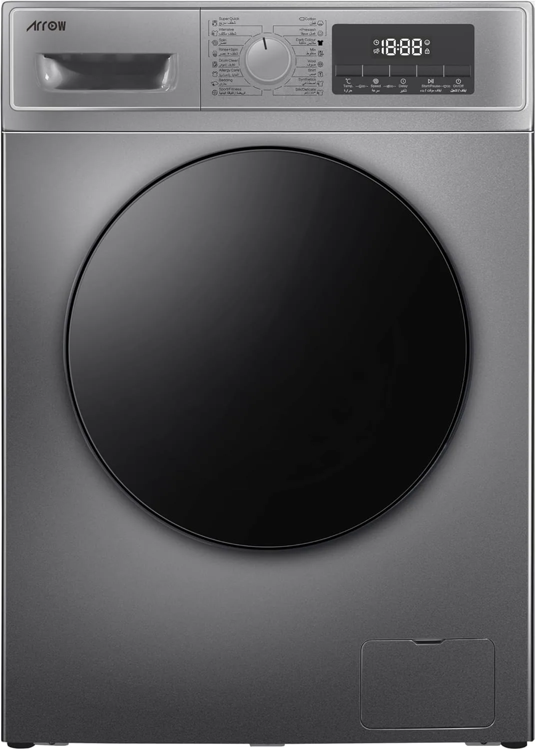 ARROW FRONT LOAD WASHING MACHINE 6KG, SILVER COLOR, DOUBLE LAYER DOOR, RO-07FWTS-01