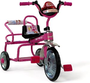 ALBADER Toddler Bike With Double Seat, Tricycle for Children, Balance Bike With Music & Lights Effects, Cycle for Boys, Kids Tricycles Suitable For KIds 3-8 Years Old (Not Assembled, Pink)
