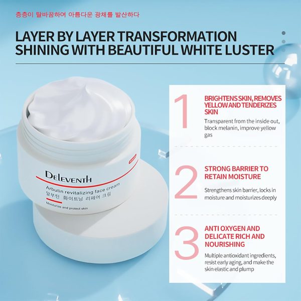 ⁦DEleventh Korean Brand α-Arbutin Revitalizing Face Cream 30g / with Vitamin C and Sodium Hyaluronate for a Brighter, Even-Toned Complexion and Deep Hydration⁩ - الصورة ⁦3⁩
