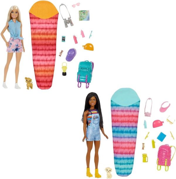 ⁦Barbie It Takes Two “Brooklyn” Camping Doll with Puppy & 10+ Accessories, 3 to 7 Years , Black⁩ - الصورة ⁦8⁩