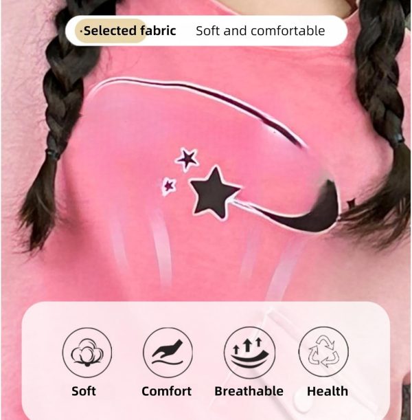 ⁦Girls' Summer Two-Piece Set, Pink Gradient T-Shirt and Wide-Leg Trousers, Ages 4-15 Years，Children's tie-dyed casual sportswear set⁩ - الصورة ⁦7⁩