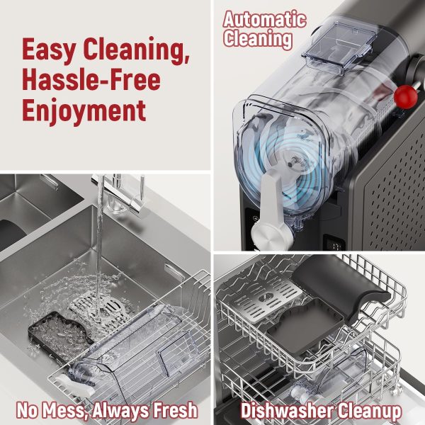 ⁦Slushie Machine: No Ice Needed All-in-One Slushy Maker for Home, Real-Time Temp Display, Auto-Clean, 6 Preset | Frozen Margaritas, Cocktails, Frappés, Ice Cream, Smoothies, Milkshakes,Summer Parties⁩ - الصورة ⁦7⁩