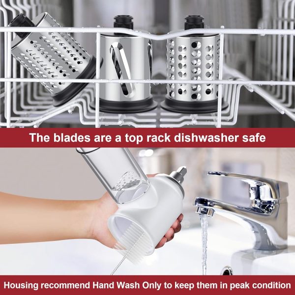 ⁦Slicer Shredder Attachment for KitchenAid Stand Mixers, Vegetable Cheese Grater Salad Maker Food Slicers Accessories for Kitchenaid, Easy Clean Dishwasher Safe Cheese Shredder by Gvode⁩ - الصورة ⁦5⁩
