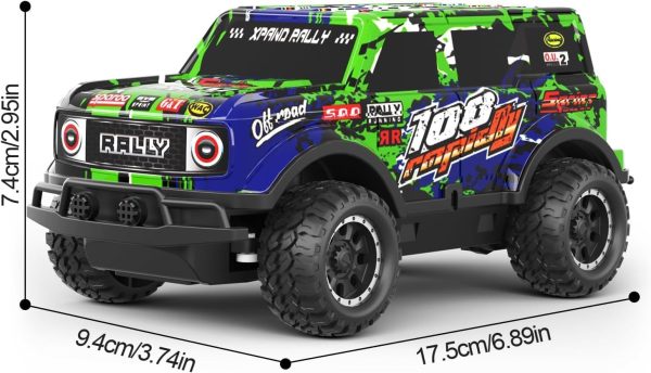 ⁦Remote Control Car, 1/24 Scale Light Up Racing Car Toys, RC Car for Kids with Cool Led Lights, Hobby RC Cars Toys Birthday Gifts for 3 4 5 6 7 8 Year Old Boys Girls (Y243 Green)⁩ - الصورة ⁦9⁩