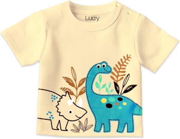 ⁦LUAY 100% Organic Cotton T-Shirts for Boys & Girls Festive Short Sleeve Styles in Vibrant Colors and Patterns for Kids and Toddlers_Regular Fit⁩ - الصورة ⁦3⁩